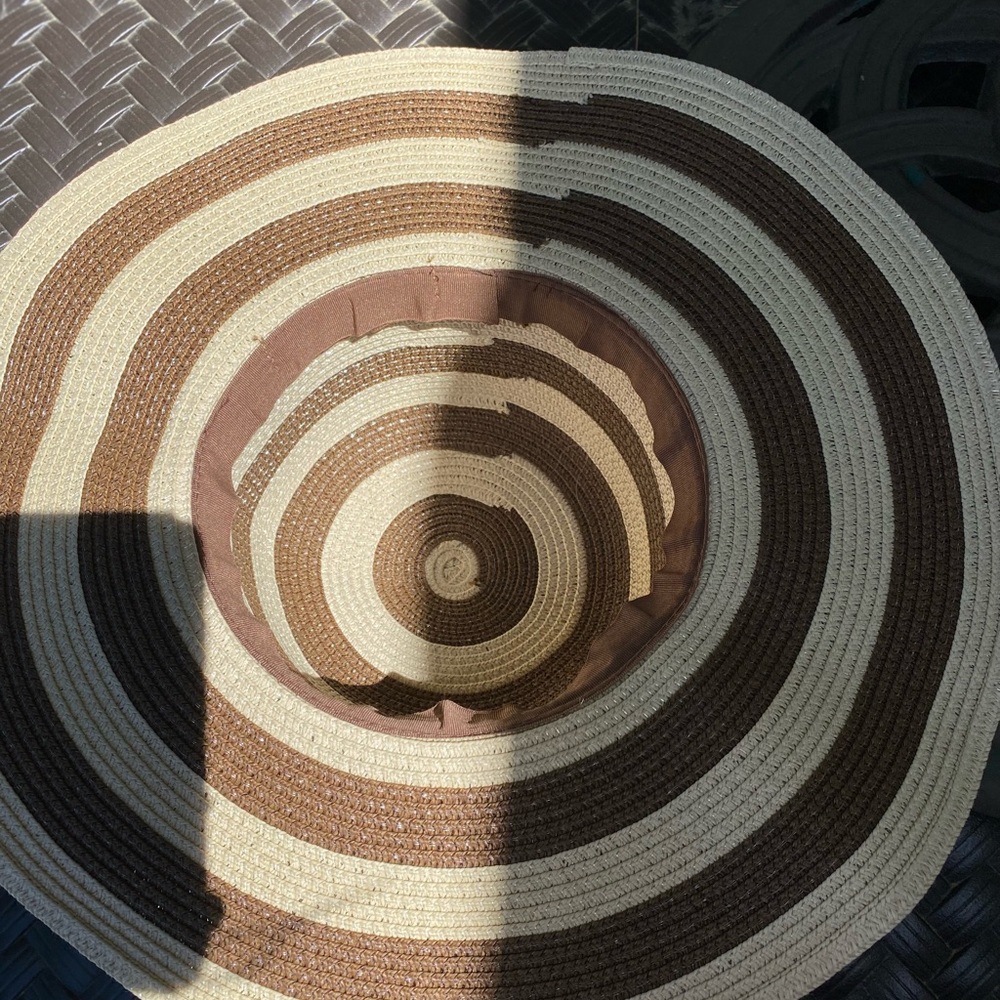 NWOT SUNLILY Striped Brown and Cream Sun Hat, Size: S/M (fits up to 22” head) - Picture 5 of 8